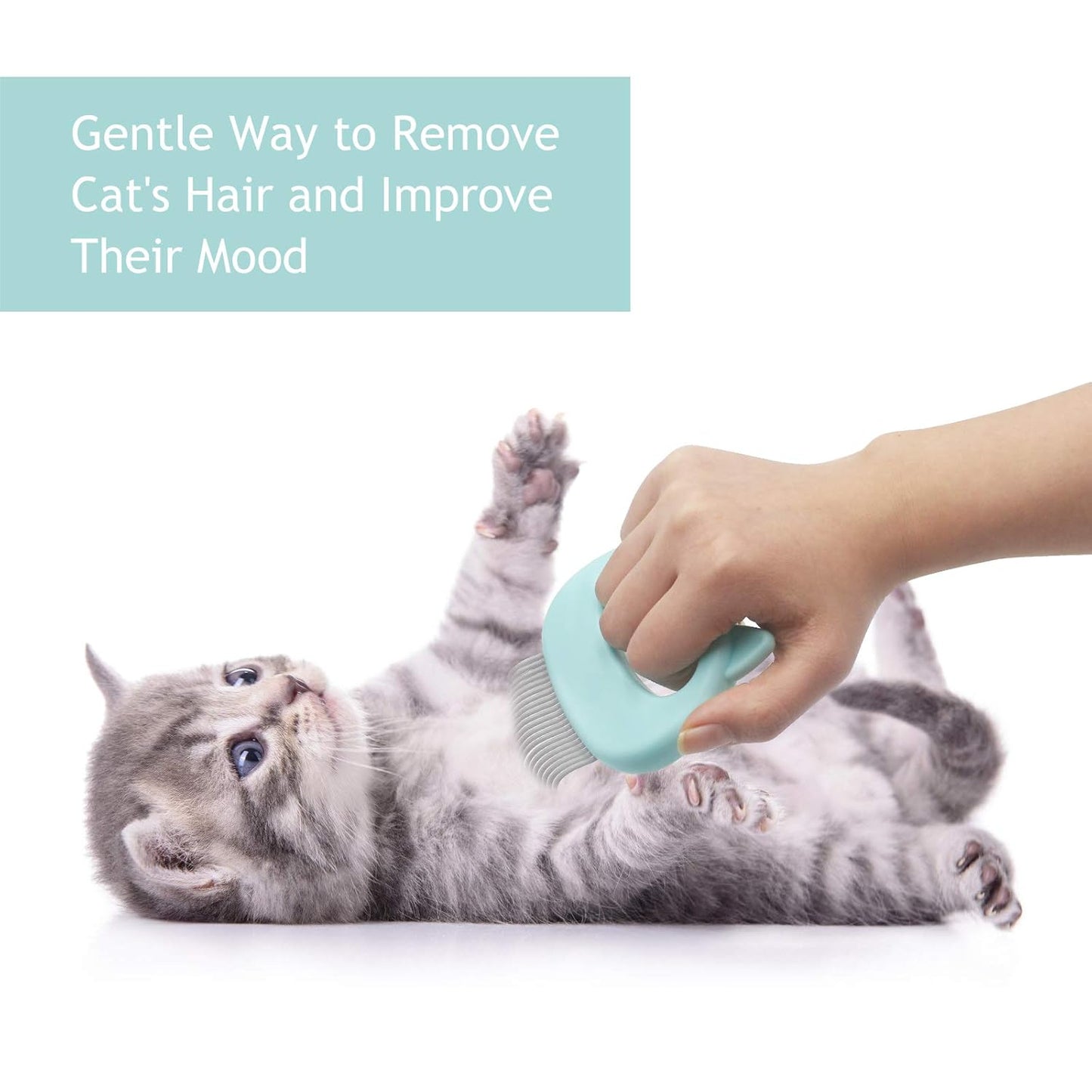 Pet Grooming Brush, Self-Cleaning Brush for Removes Tangles, and Loose Hair, Pet Brush with Release Button, Shedding Brush for Long and Short Haired Cats(Sapphire)