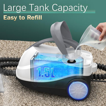 Phueut Steam Cleaner 28 Accessories for Home 1800W Multipurpose Steam Mop with 1.5L Tank for Floor Cleaning, Chemical-Free Heavy Duty Steamer