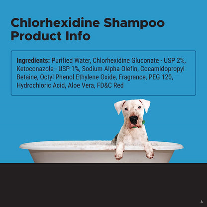 Pet Honesty Chlorhexidine Shampoo - Ketoconazole & Aloe for Dogs & Cats - Helps