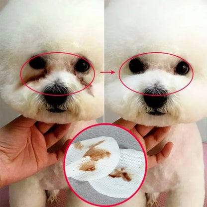 130Pcs/Set Pet Eye Wipes Dog and Cat Cleaning Wipes Pet Eye Wipes Grooming Tear Stain Remover Gentle Non-Foaming Wipes Towels