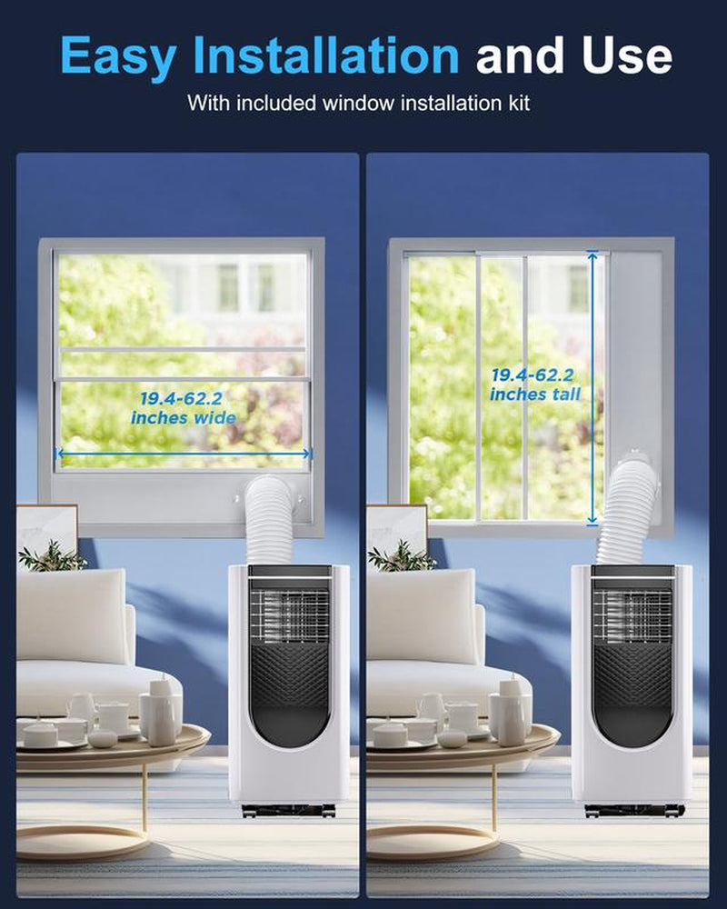 Portable Air Conditioner 8000 BTU ASHARE(5000 BTU SACC), Portable AC Cool Rooms up to 250 Sq.Ft, 3-In-1 AC Unit with Remote Control&24H Timer, Window Kit Included Air Conditioner