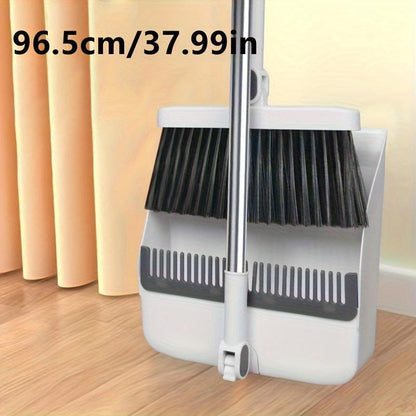 One Set, Household Broom and Dustpan Set, Long Handle Floor Cleaning Broom Dustpan Set, Rotatable Broom and Dustpan with Comb for Removing Dust and Trash, Suitable for Home, Kitchen, Room, Office, Cleaning Supplies, Cleaning Tools, Cleaner Comfortable