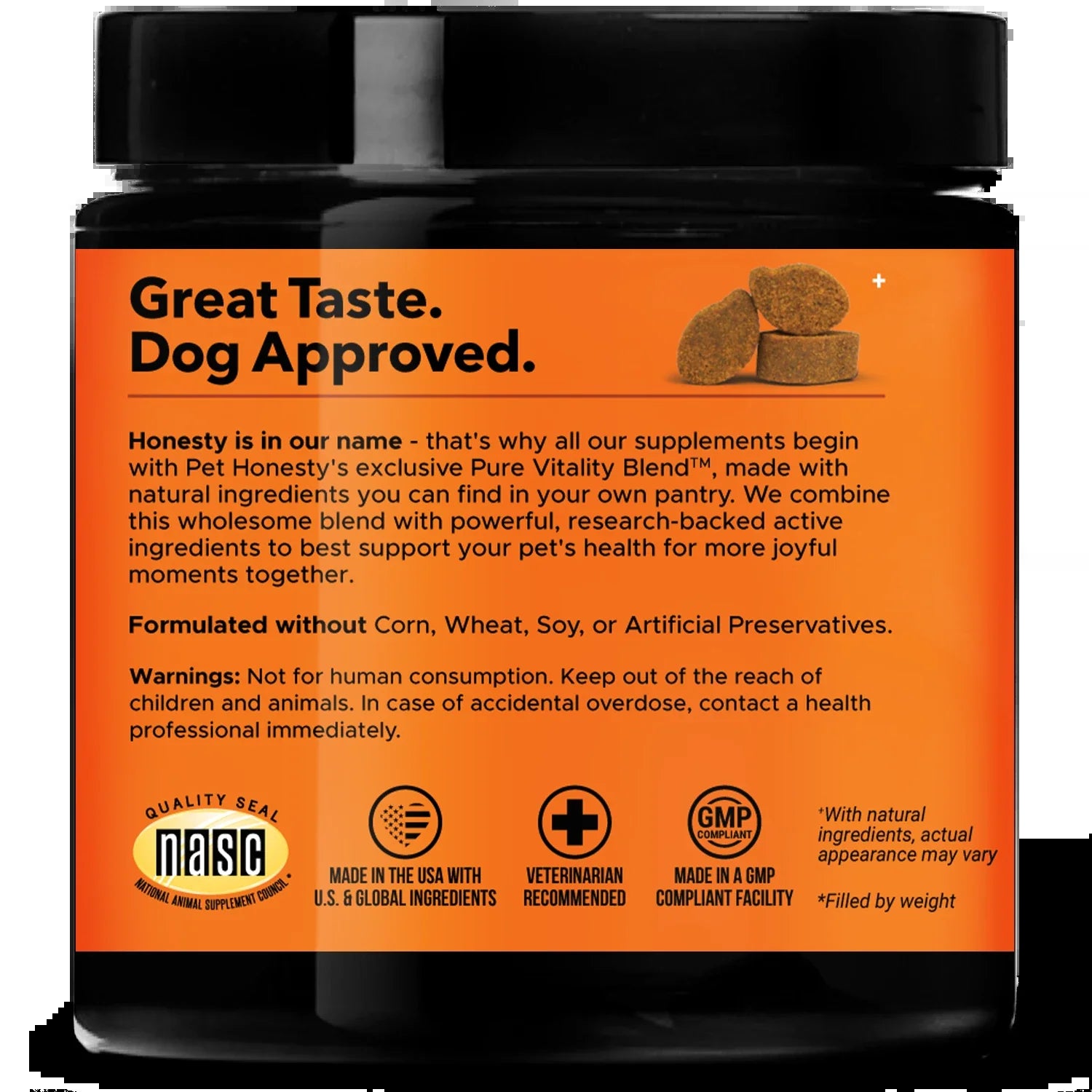 Pet Honesty Dog Hip + Joint Health Max Strength, Bacon Flavor, 90 Count Soft Chews