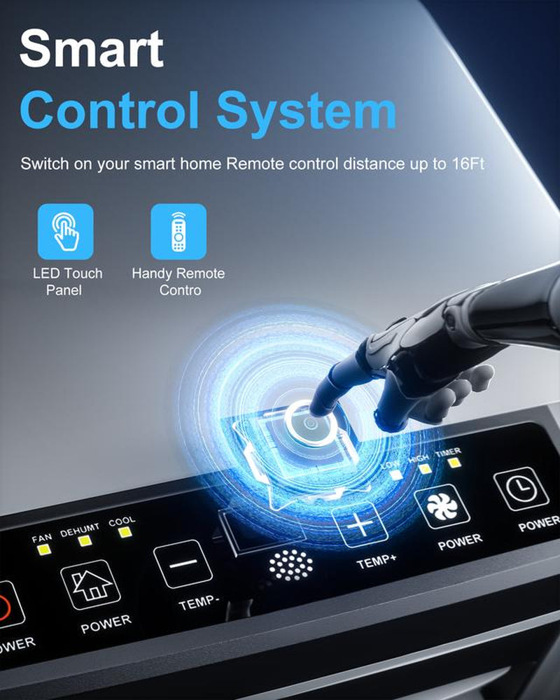 Portable Air Conditioner 8000 BTU ASHARE(5000 BTU SACC), Portable AC Cool Rooms up to 250 Sq.Ft, 3-In-1 AC Unit with Remote Control&24H Timer, Window Kit Included Air Conditioner