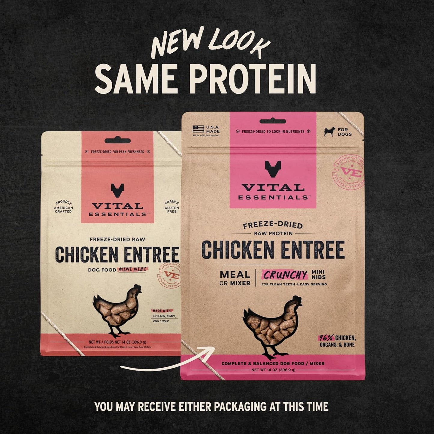 ® Freeze-Dried Raw Chicken Entree & Mixer Dog Food Crunchy Mini Nibs, 14 Oz