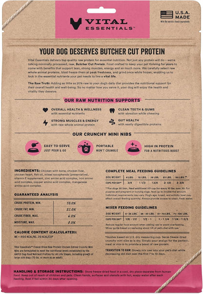 ® Freeze-Dried Raw Chicken Entree & Mixer Dog Food Crunchy Mini Nibs, 14 Oz