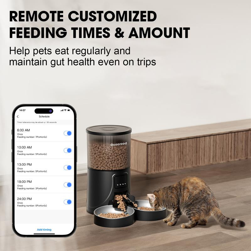 【Outdoorfun】4L Automatic Pet Feeder for 2 Pets with Camera| Dual Stainless Steel Bowls | App-Controlled with Camera | Real-Time Video Chat | Ideal for Cats & Dogs! #1