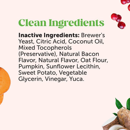 Cranberry Bladder Health for Dogs – Contains Active Ingredients - Cranberry & D-Mannose to Help Support Dog Urinary Tract Health, Dog Bladder Support, & Kidney Support for Dogs (Bacon)