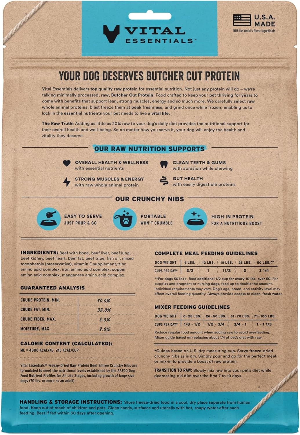 ® Freeze-Dried Raw Beef Entree & Mixer Dog Food Crunchy Nibs, 14 Oz