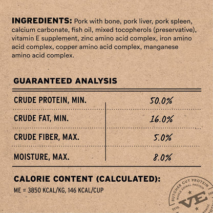 Freeze Dried Raw Pork Entree & Mixer Dog Food Soft Nibs, 14 Oz