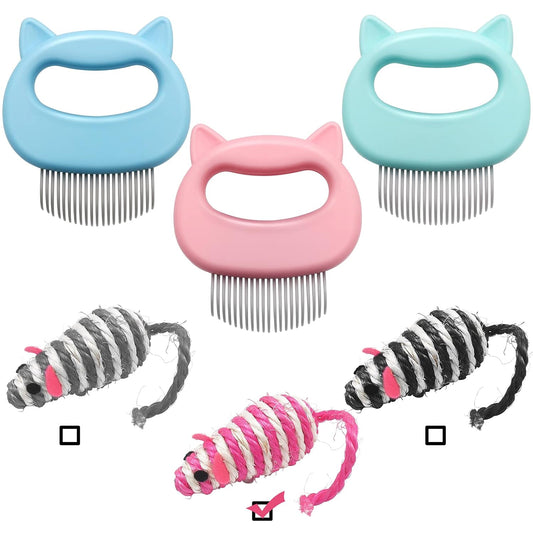 Pet Grooming Brush, Self-Cleaning Brush for Removes Tangles, and Loose Hair, Pet Brush with Release Button, Shedding Brush for Long and Short Haired Cats(Sapphire)