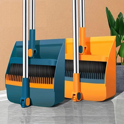 One Set, Household Broom and Dustpan Set, Long Handle Floor Cleaning Broom Dustpan Set, Rotatable Broom and Dustpan with Comb for Removing Dust and Trash, Suitable for Home, Kitchen, Room, Office, Cleaning Supplies, Cleaning Tools, Cleaner Comfortable