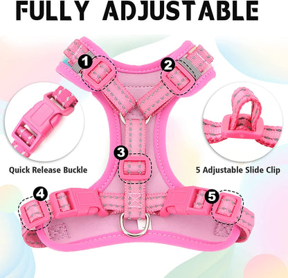 Cat Harness and Leash Set Stylish Escape Proof Cat Vest Harness Adjustable Breathable Pet Harness with Reflective Trim Step-In Cat Leash and Harness for Cats Puppies S（Chest:9.6-15.7'' Black