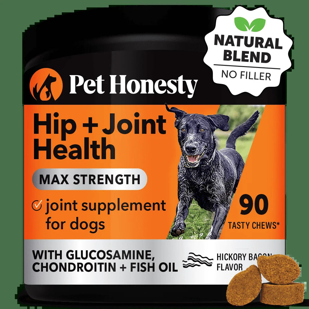 Pet Honesty Dog Hip + Joint Health Max Strength, Bacon Flavor, 90 Count Soft Chews