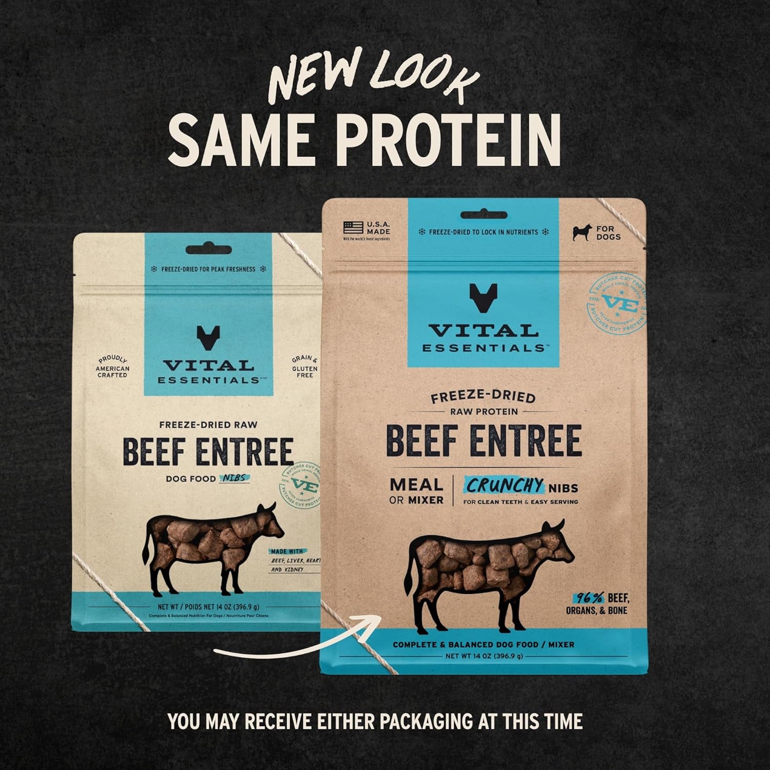 ® Freeze-Dried Raw Beef Entree & Mixer Dog Food Crunchy Nibs, 14 Oz