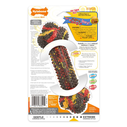 Strong Chew Double Action Bone Chew Toy Bacon Cheeseburger Medium - up to 35 Lbs. (1 Count)