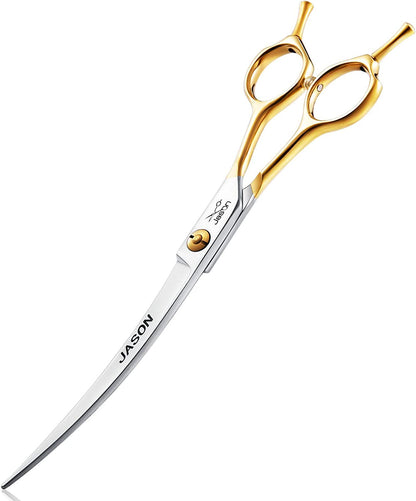 7.5" Curved Dog Grooming Scissors, Cats Grooming Shears Pets Trimming Kit for Right Handed Groomers, Sharp, Comfortable Shear