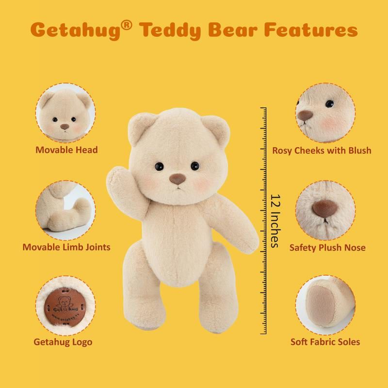 Getahug Handmade Jointed Teddy Bear Gift Collection, Birthday Gifts | 12Inches, Stuffed Animal, Plush, Mothersdaygift, Mothersdaygiftideas, Mothersday