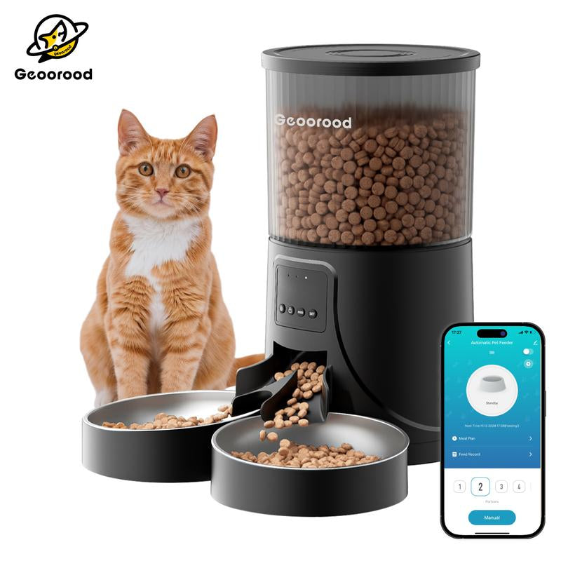 【Outdoorfun】4L Automatic Pet Feeder for 2 Pets with Camera| Dual Stainless Steel Bowls | App-Controlled with Camera | Real-Time Video Chat | Ideal for Cats & Dogs! #1