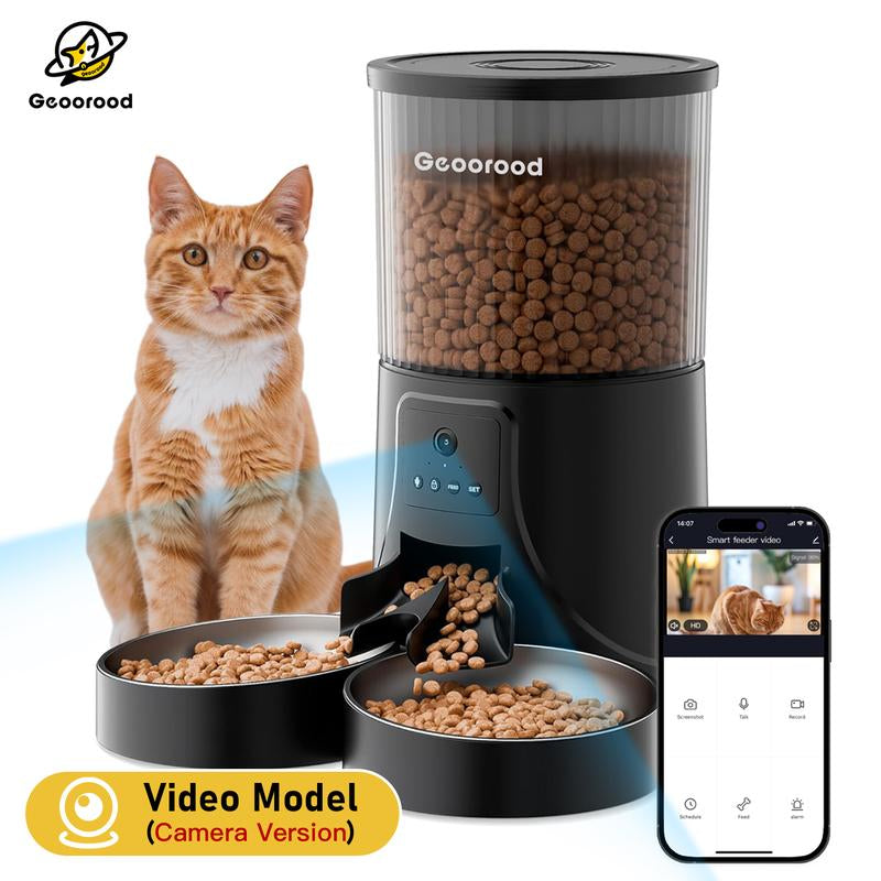 【Outdoorfun】4L Automatic Pet Feeder for 2 Pets with Camera| Dual Stainless Steel Bowls | App-Controlled with Camera | Real-Time Video Chat | Ideal for Cats & Dogs! #1