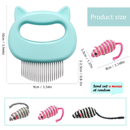 Pet Grooming Brush, Self-Cleaning Brush for Removes Tangles, and Loose Hair, Pet Brush with Release Button, Shedding Brush for Long and Short Haired Cats(Sapphire)